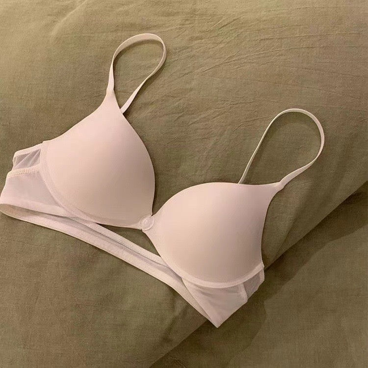 Caring for the front button, gathering underwear without any marks, small chest without empty cup, U-shaped large exposed back, beautiful back, summer ultra-thin plain bra